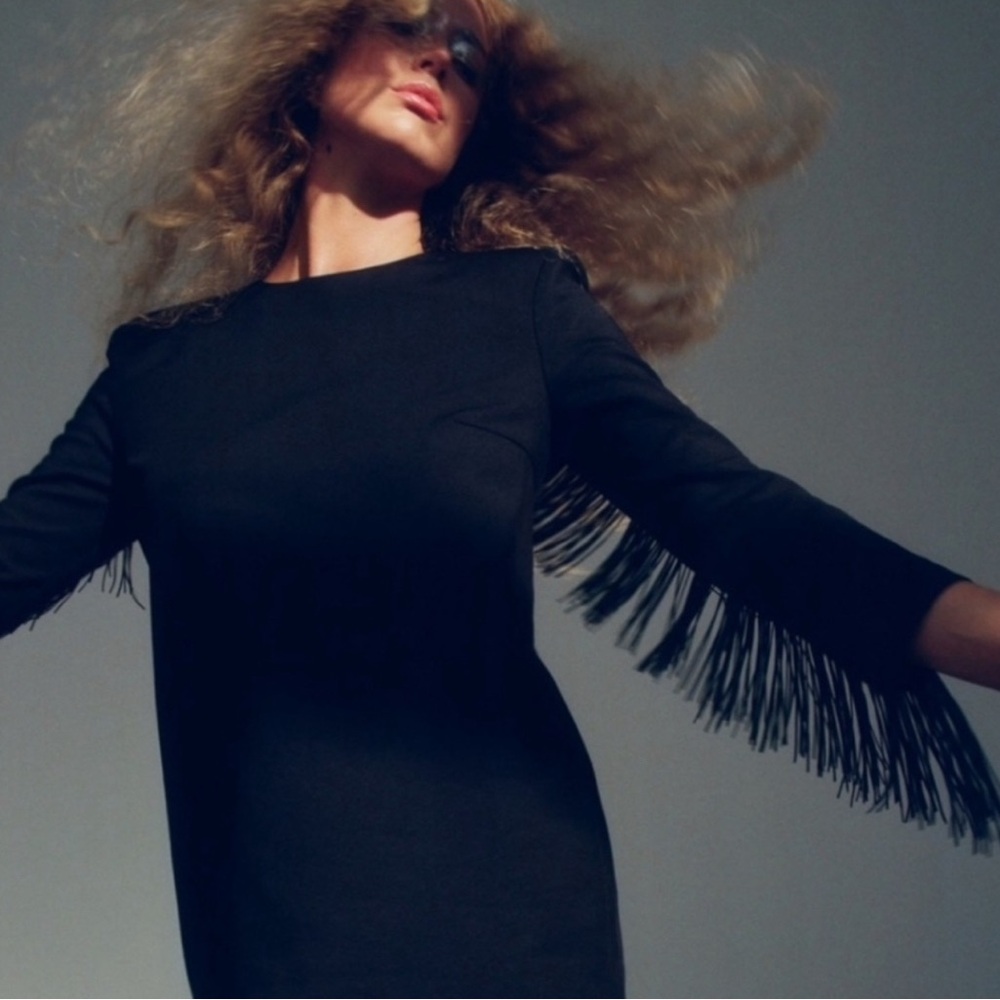 ZARA Black Fringe Dress